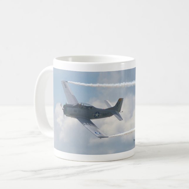 Taza De Café Aviones troyanos T-28C en vuelo (Anverso izquierdo)