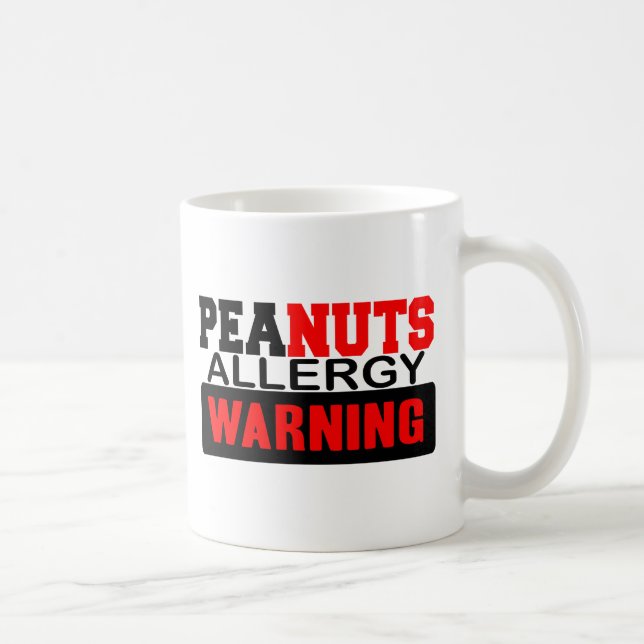 Taza De Café Aviso de alergia a cacahuetes (Derecha)