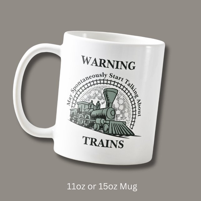 Taza De Café Aviso de bloqueo de trenes de vapor puede hablar e (Subido por el creador)