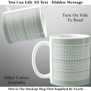 Taza De Café Aviso de caminante Mensaje oculto 142WG Inusual
