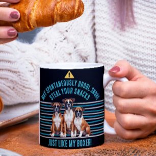 Taza De Café Aviso de Drool del perro de Boxer Funny