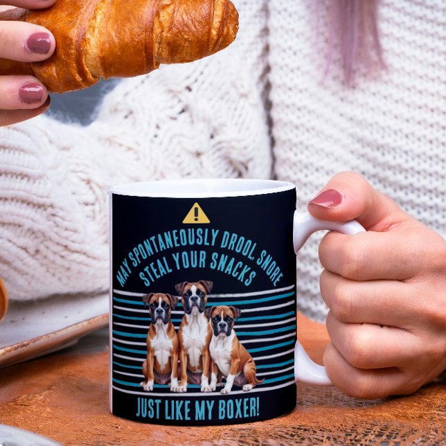 Taza De Café Aviso de Drool del perro de Boxer Funny (Subido por el creador)