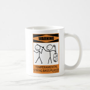 Taza De Café Aviso De La Cadena Temperamental Bass Player Coffe