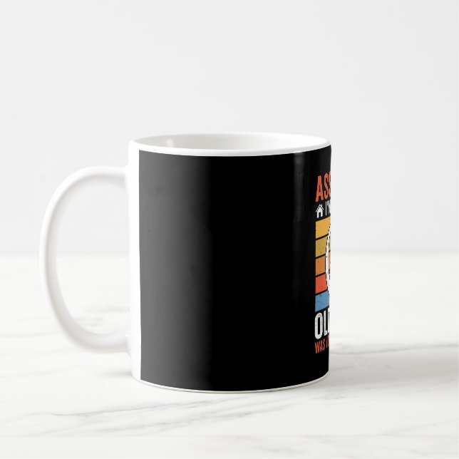 Taza De Café Aviso de perro de anciana retro (Izquierda)