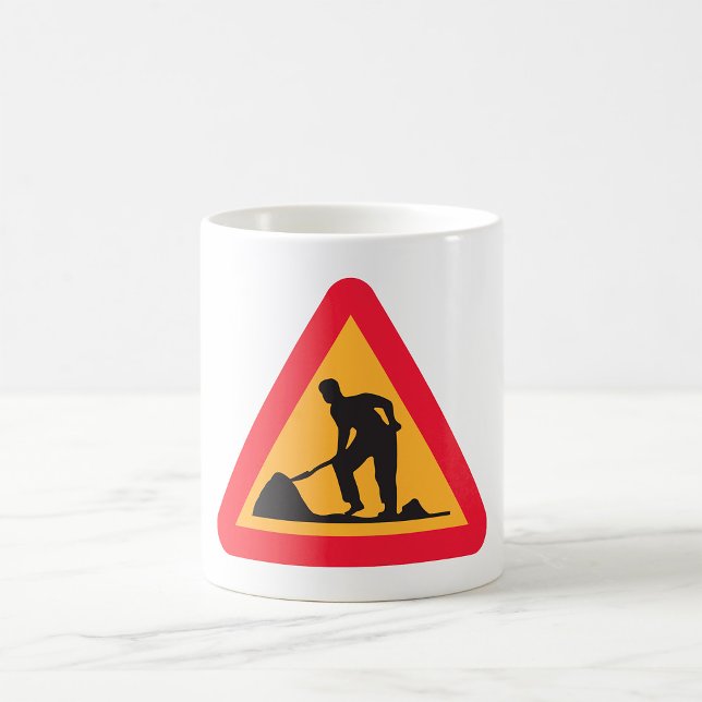 Taza De Café Aviso de trabajo por carretera antes de la zona de (Subido por el creador)