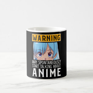 Taza De Café Aviso hablando de regalo divertido de Anime Japoné
