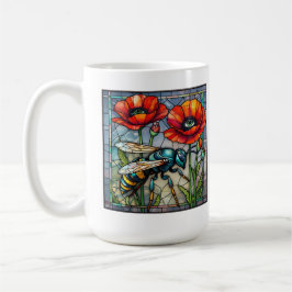 Taza De Café Avispa avispon abeja vidrio emplomado vibrante flo