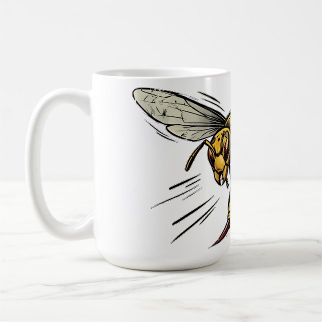 Taza De Café Avispa Enojada BZZZT Arte de Cómic (Izquierda)