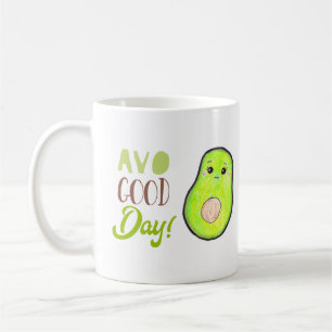 Taza De Café Avo buen día Kawaii Aguacate Fruta Tropical lindo