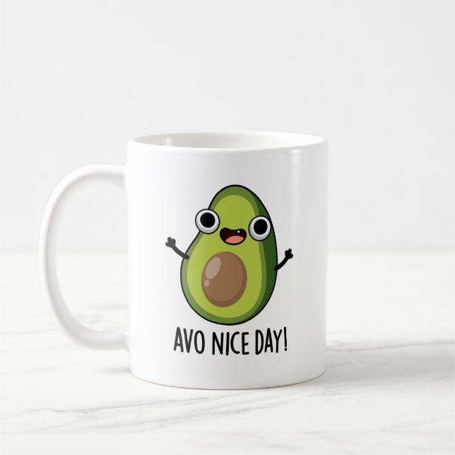 Taza De Café Avo Nice Day Funny Aguaguacate Pun (Izquierda)