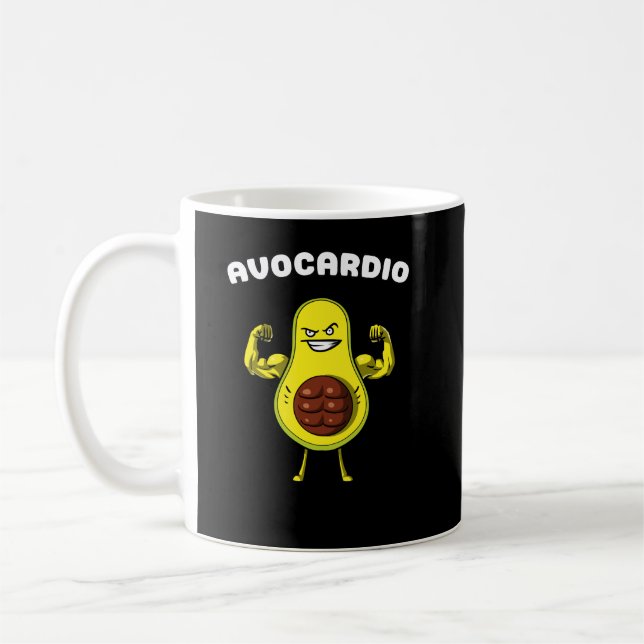 Taza De Café Avocardio Fitness Aguacate Funny Chiste de entrena (Izquierda)