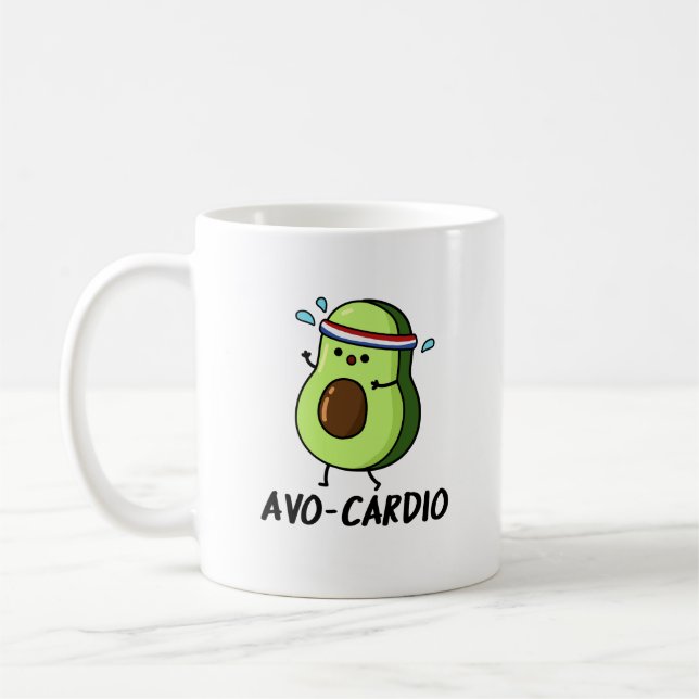 Taza De Café Avocardio Funny Ejercicio Aguacate Pun (Izquierda)