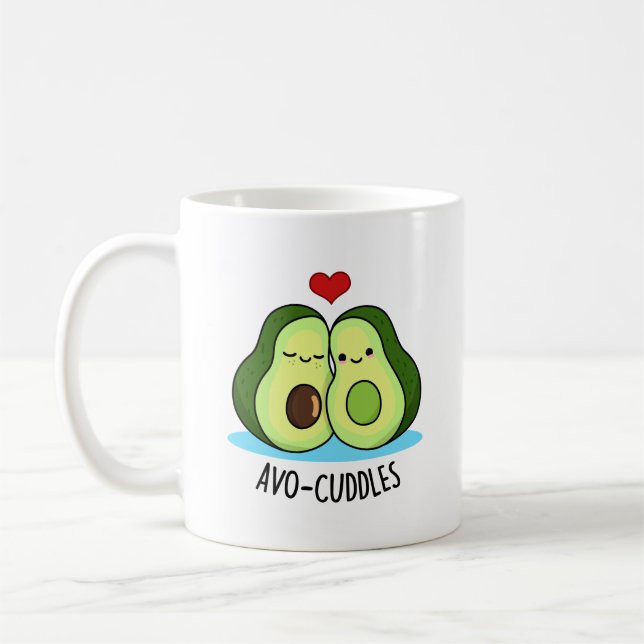 Taza De Café Avocudelas Funny Aguacate Pareja Pun (Izquierda)