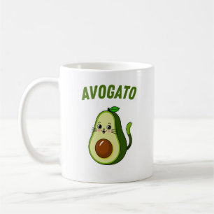 Taza De Café Avogato Funny Aguacate Cat Lover