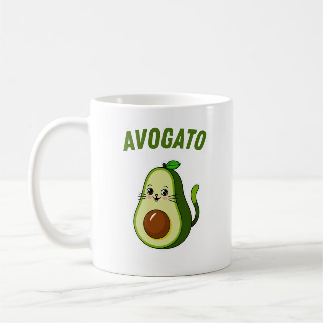 Taza De Café Avogato Funny Aguacate Cat Lover (Izquierda)