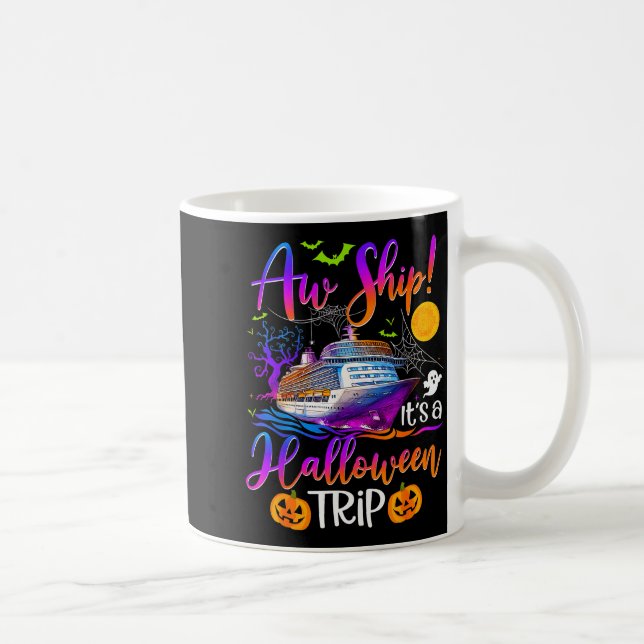 Taza De Café Aw Ship Halloween Family Cruise Crew Family Vacati (Derecha)