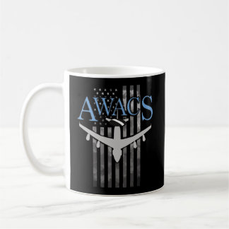 Taza De Café Awacs Sobre La Falsa Bandera Estadounidense
