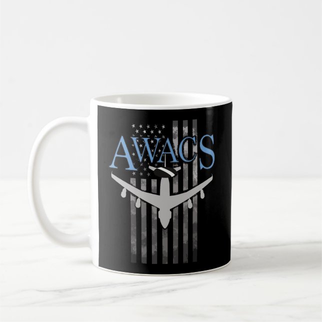 Taza De Café Awacs Sobre La Falsa Bandera Estadounidense (Izquierda)