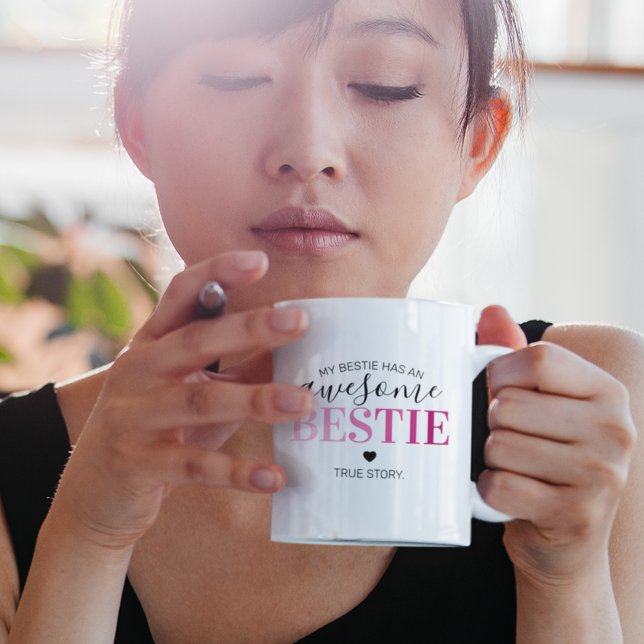Taza De Café Awesome Bestie | Mejor amigos rosados (Subido por el creador)