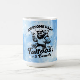Taza De Café Awesome Dads tienen tatuajes y barbas