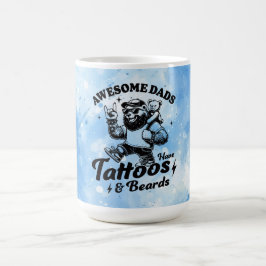 Taza De Café Awesome Dads tienen tatuajes y barbas