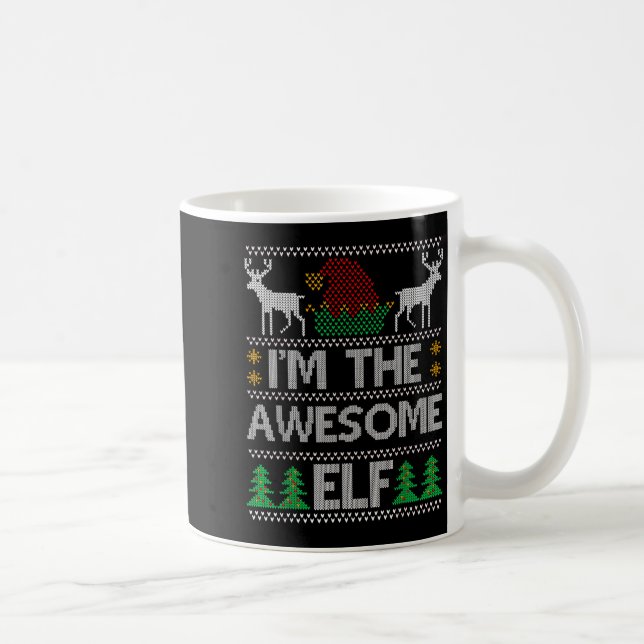 Taza De Café Awesome Elf Matching Family Group Christmas Party  (Derecha)