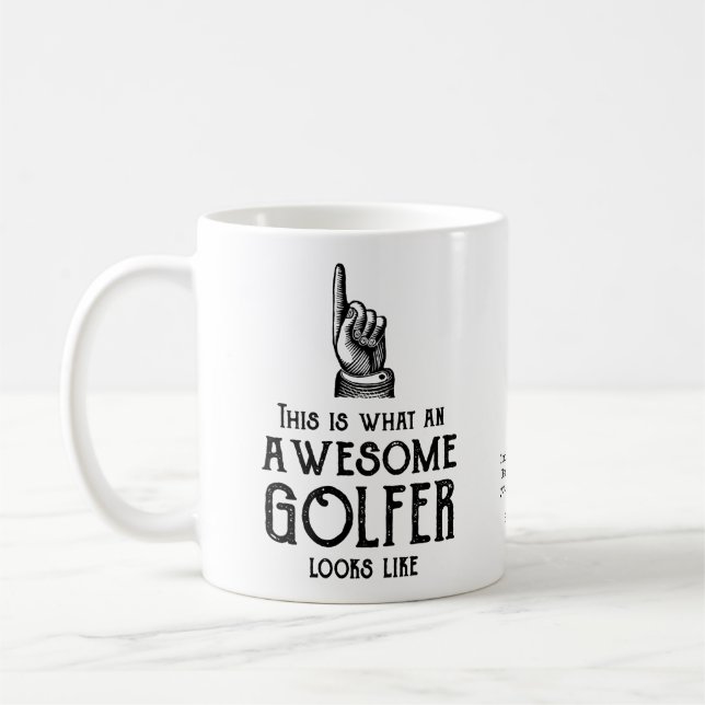 Taza De Café Awesome Golfer Personalized (Izquierda)