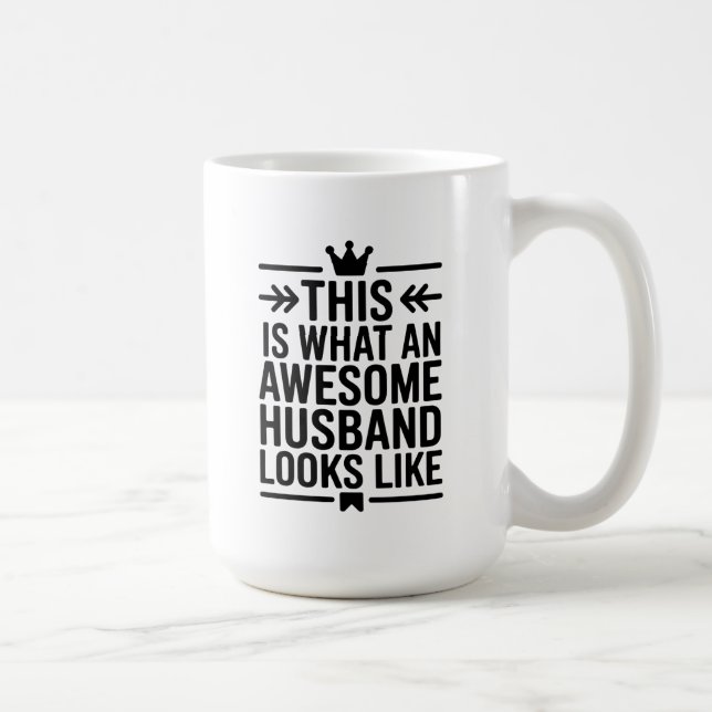 Taza De Café Awesome Husband Minimal Typography (Derecha)