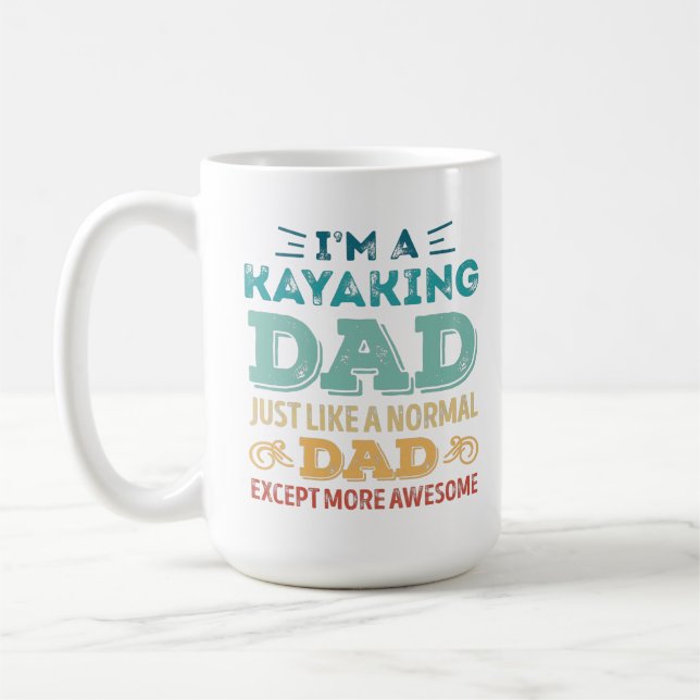Taza De Café Awesome Kayaking Dad Fathers Day Funny Gift (Izquierda)