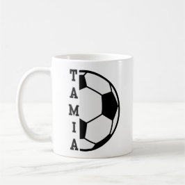 Taza De Café Awesome Nombre Personalizado Soccer Ball Sports