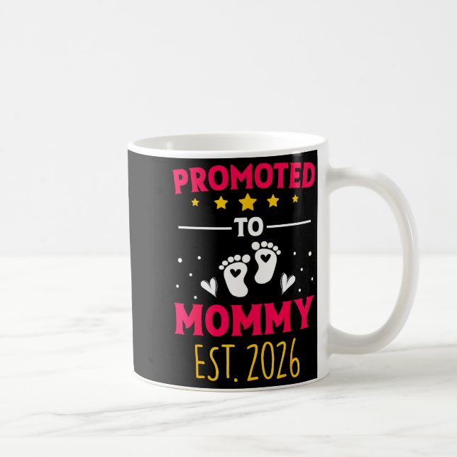 Taza De Café Awesome Promoted To Mommy 2026 Pregnancy Announcem (Derecha)