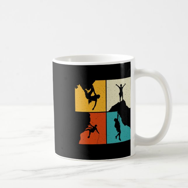 Taza De Café Awesome Rock Climbing Retro Mountain Climber Hiker (Derecha)
