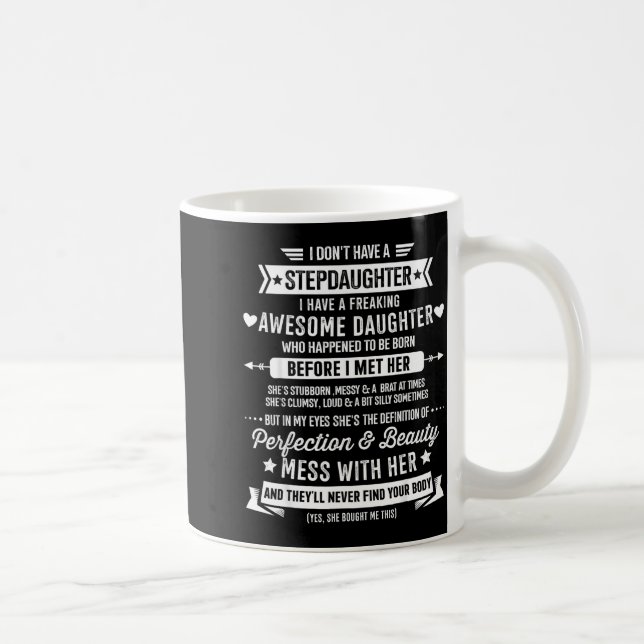 Taza De Café Awesome Stepdaughter For Step Bonus Dad Fathers Da (Derecha)