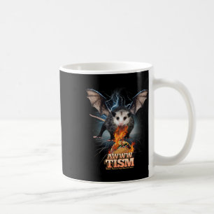 Taza De Café Awww Tism Funny Opossum Bat Spit Fire Opossum Meme