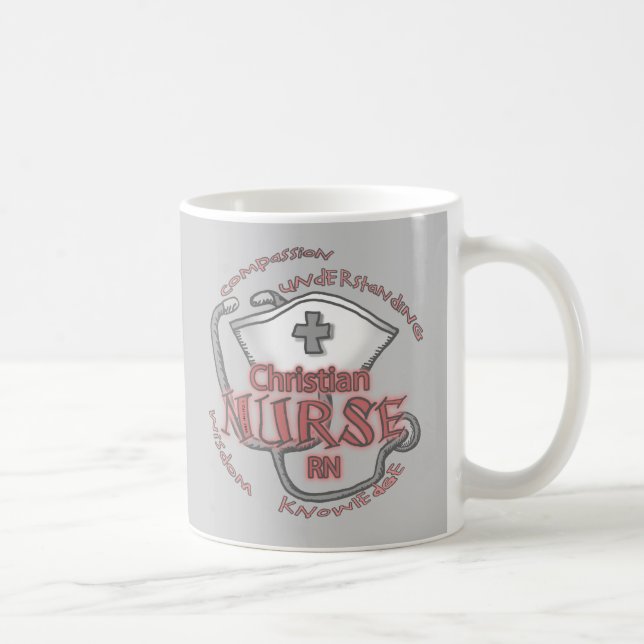 Taza De Café axioma de enfermería cristiana (Derecha)