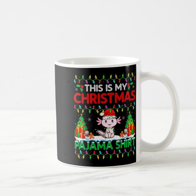 Taza De Café Axolotl Christmas Santa Hat Pajama Shirt Axolotl L (Derecha)