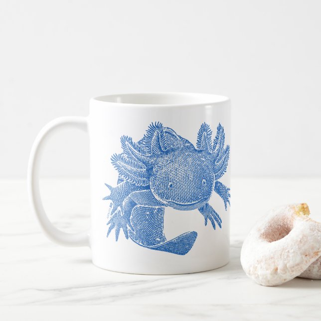 Taza De Café Axolotl Coffee Mug - BLUE (Con donut)