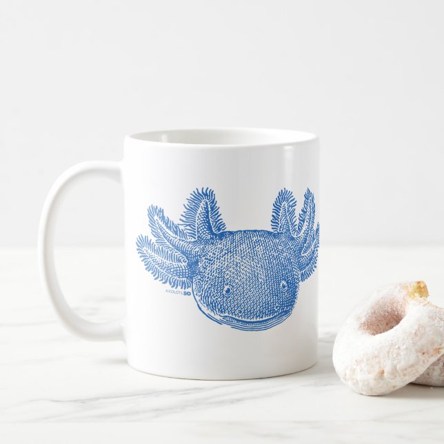 Taza De Café Axolotl Coffee Mug - BLUE (Con donut)