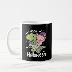 Taza De Café Axolotl Happy Halloween T-rex Mummy Costume