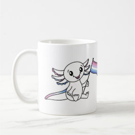 Taza De Café Axolotl lindo con bandera del orgullo bisexual LGB
