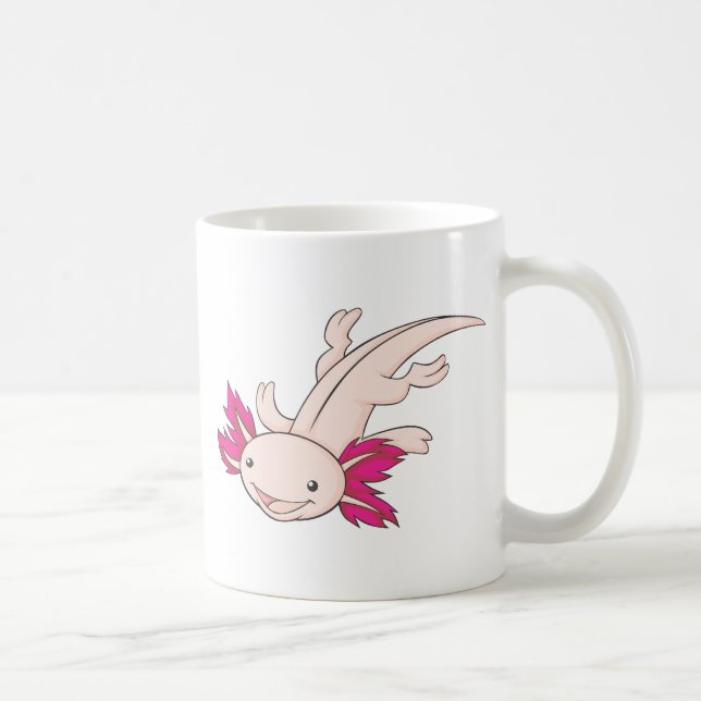 Taza De Café Axolotl mexicano feliz (Derecha)