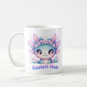 Taza De Café Axolotl Mom Cute Kawaii Axolotl Flower Crown Coffe