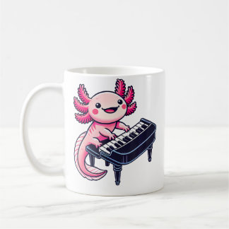 Taza De Café Axolotl Playing Piano Axolotls Musician Music