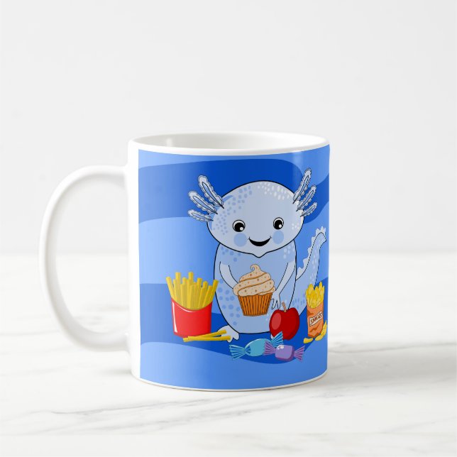 Taza De Café Axolotl Snax'olotl divertido lindo Mug (Izquierda)