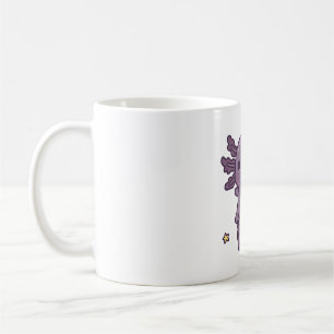Taza De Café Axolotto negro lindo con símbolo de luna creciente