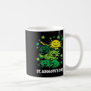 Taza De Café Axolotto St Patricks Day Cute Animal Shamrock Clov