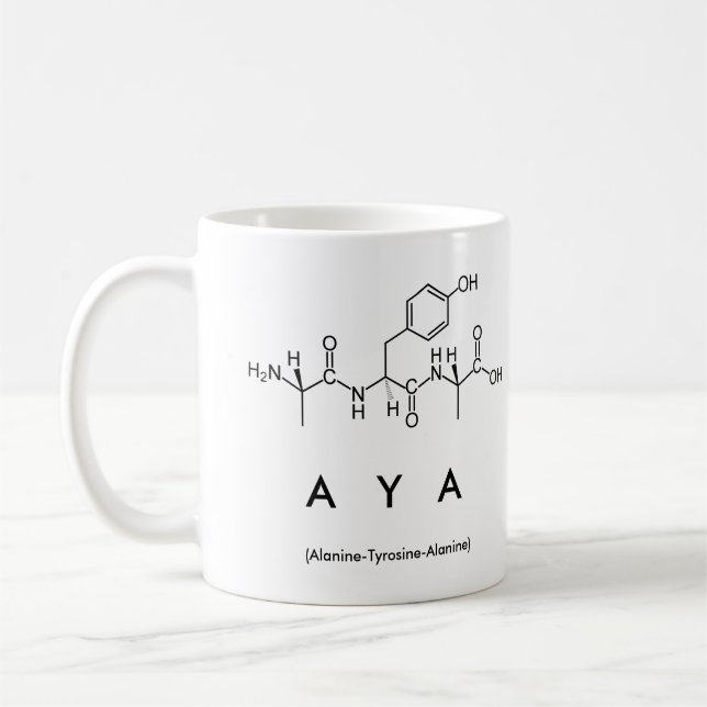 Taza De Café Aya peptide name mug (Izquierda)