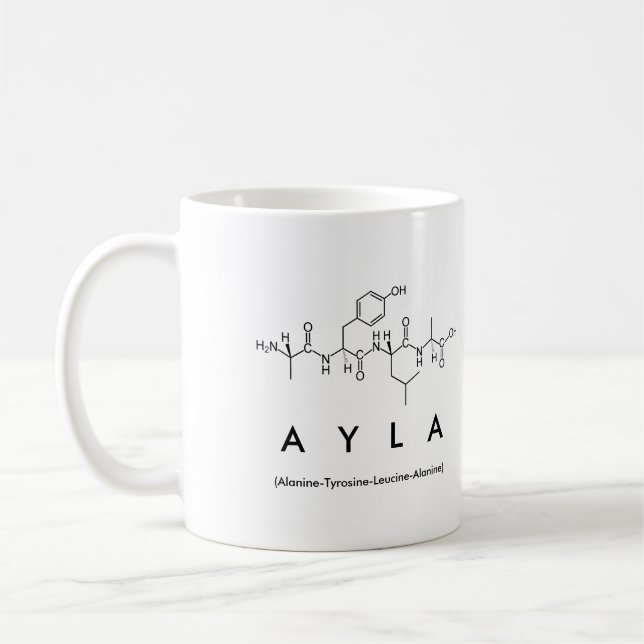 Taza De Café Ayla peptide name mug (Izquierda)
