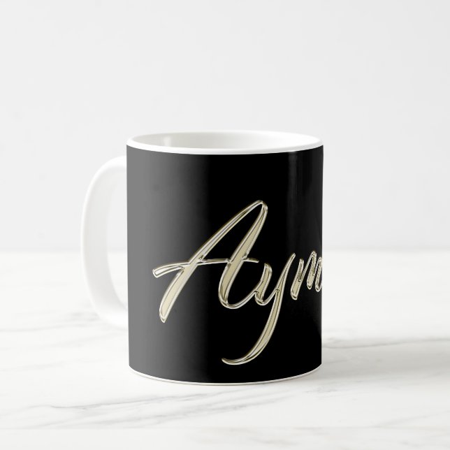 Taza De Café Ayman Name whitegold Tasse Teetasse Kaffeetasse (Anverso izquierdo)