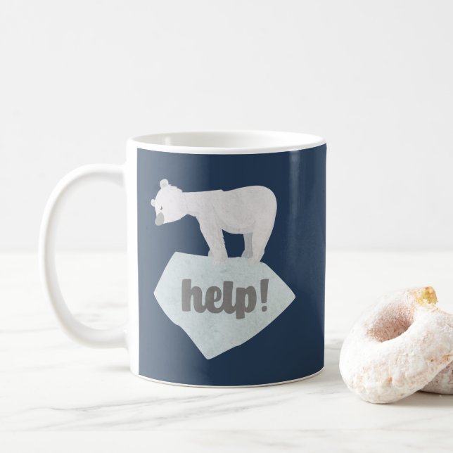 Taza De Café Ayuda al oso polar (Con donut)